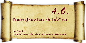 Andrejkovics Oriána névjegykártya